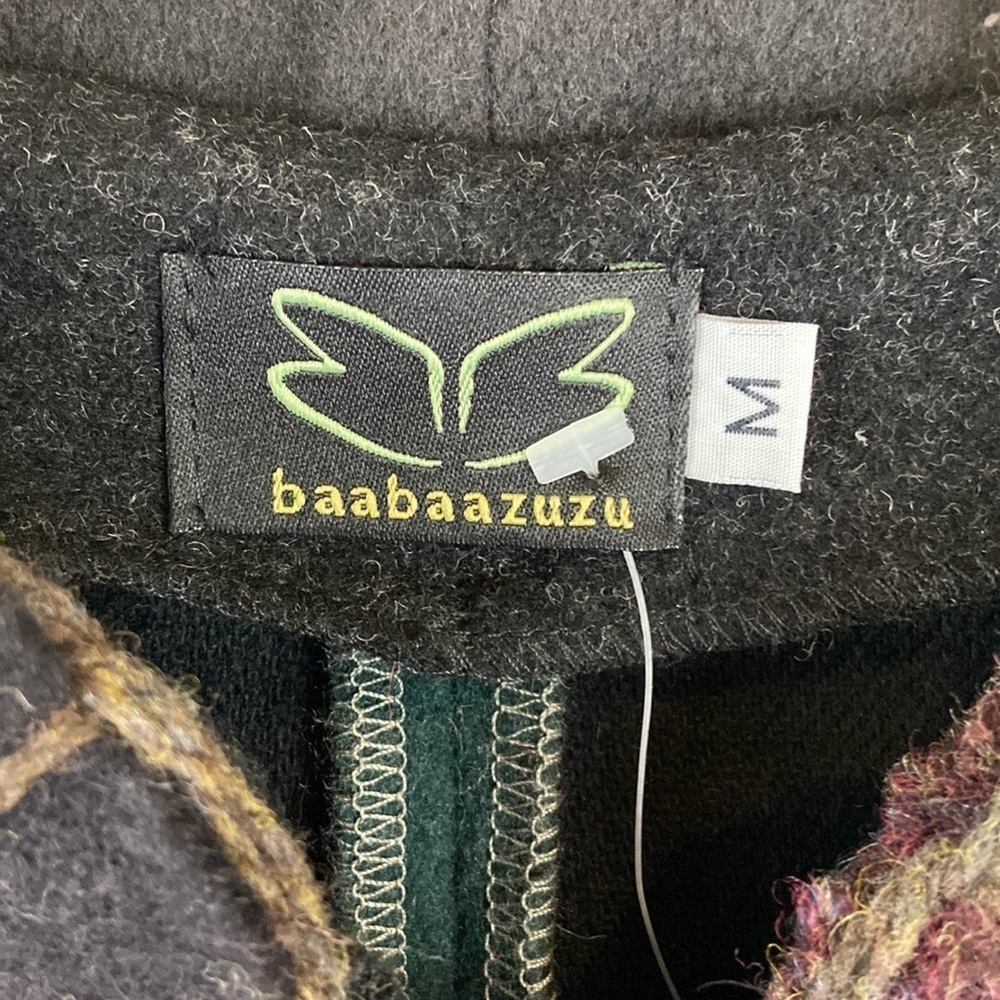 Mixed Patchwork Repurposed Wool Sweater Jacket Handmade by Baabaazuzu - Picture 12 of 16